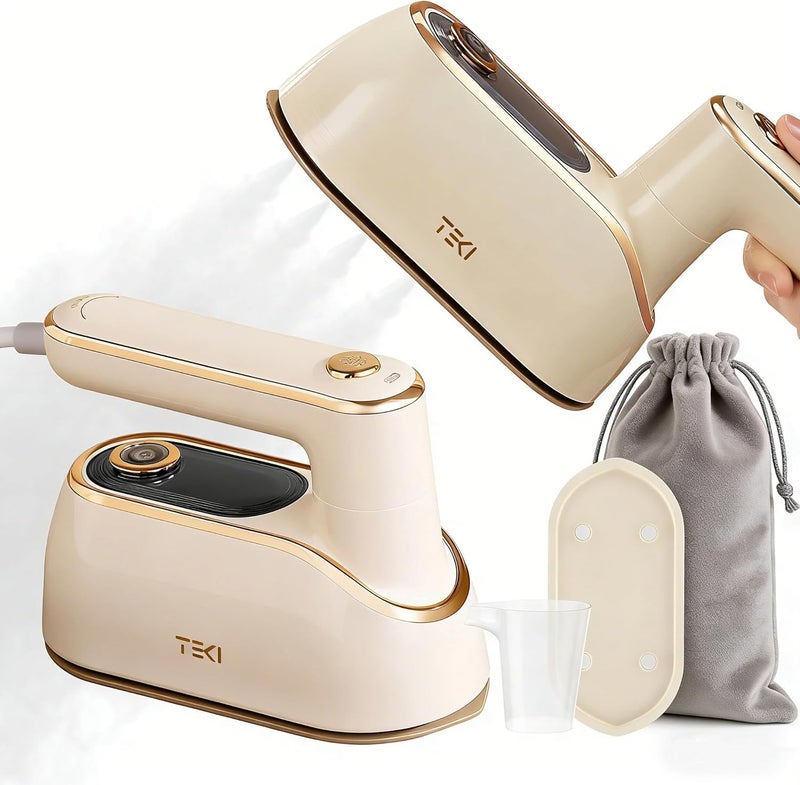 TEKI Travel Steamer for Clothes Portable Rotary Garment Iron 1200W Small Travel Steam Iron for Home, Dorm, College, 150ml Water Tank, Foldable Wrinkle Remover 120V, 1 Piece - Image 1